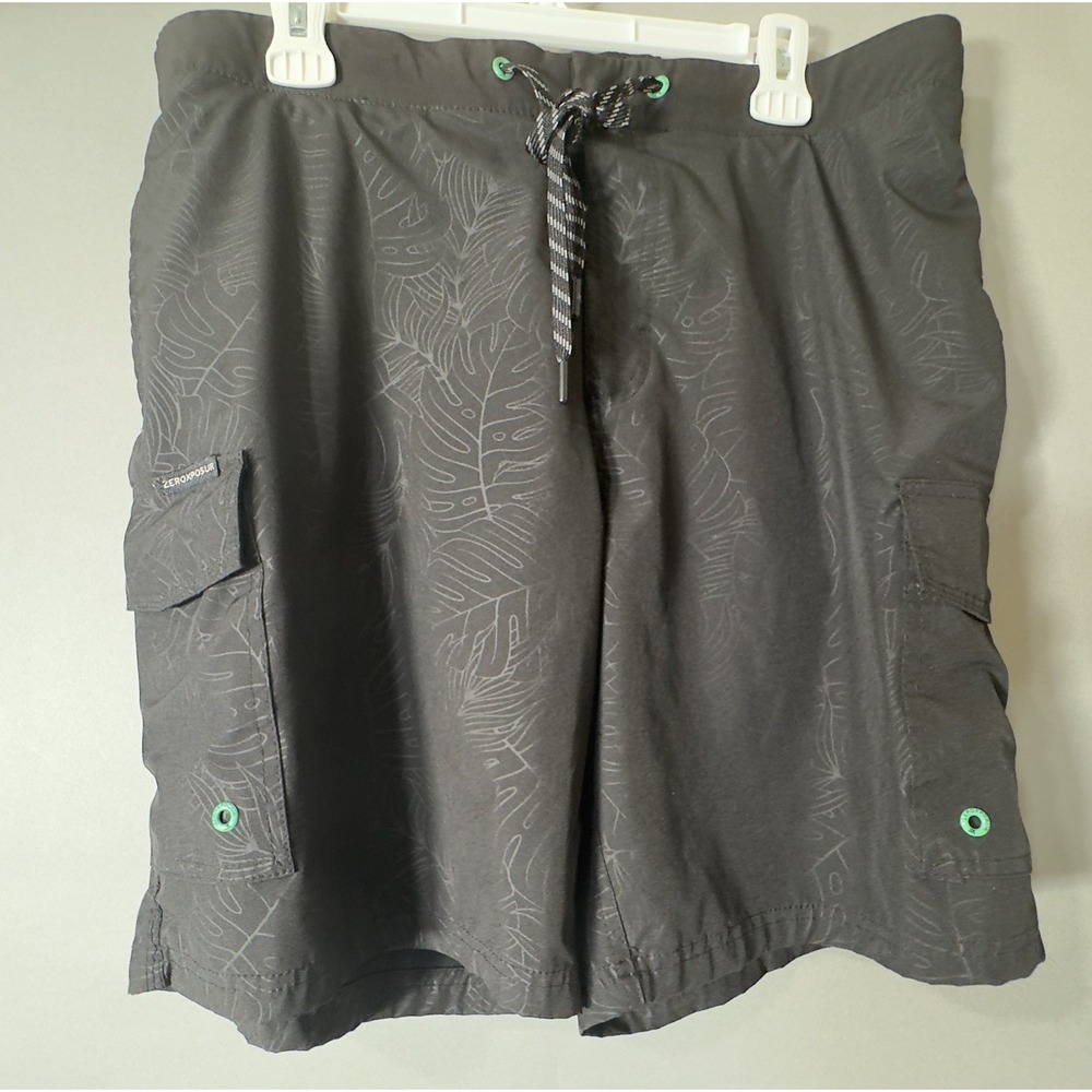 ZeroXposur Mens Large Black Cargo Swim Trunks Board Shorts Lined Stretch - Picture 4 of 6